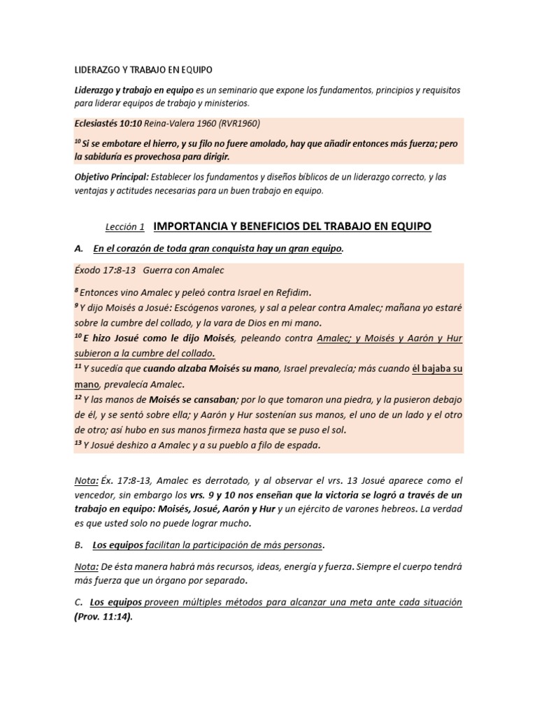 Liderazgo y Trabajo en Equipo Efectivo | PDF | Cristo (título) | Moisés