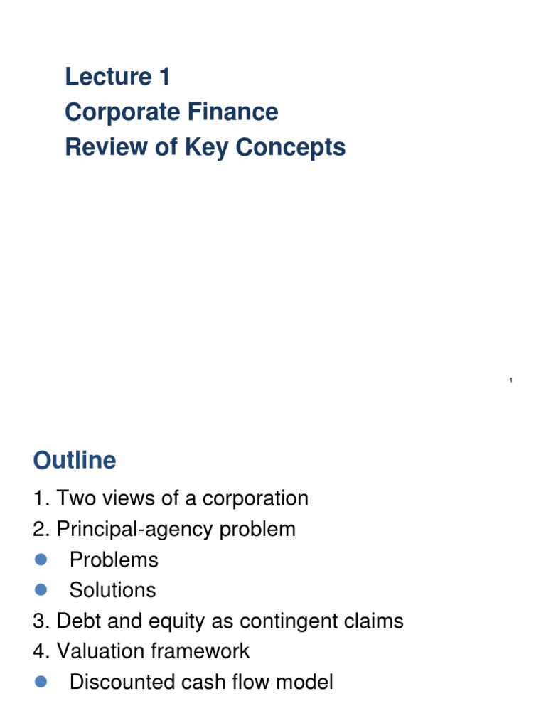 Corporate Finance Key Concepts Overview | PDF | Equity (Finance) | Stocks