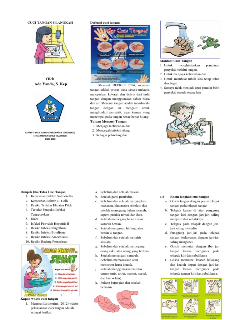 Cuci  Tangan  6  Langkah  Leaflet 