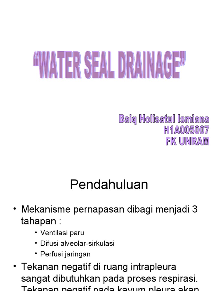 Water Seal Drainage Holis PDF