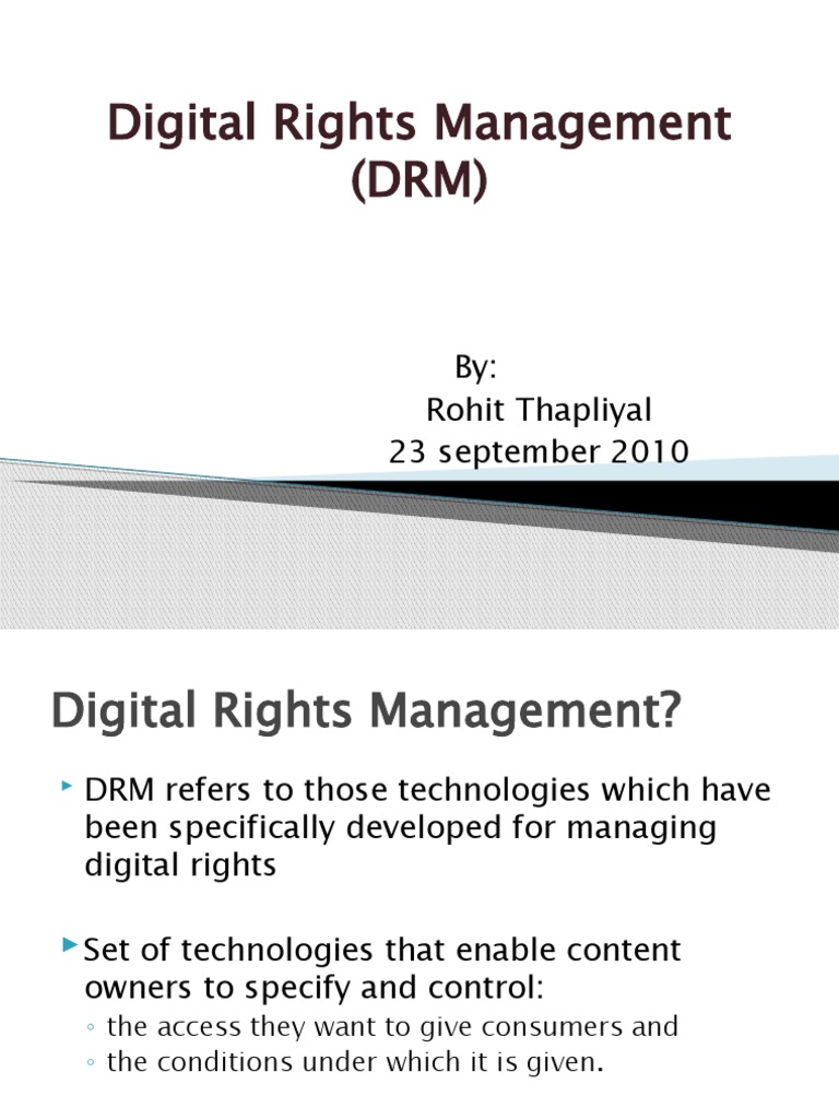 Overview of Digital Rights Management | PDF | Business | Digital Rights ...