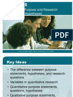 Specifying A Purpose and Research Questions or Hypotheses