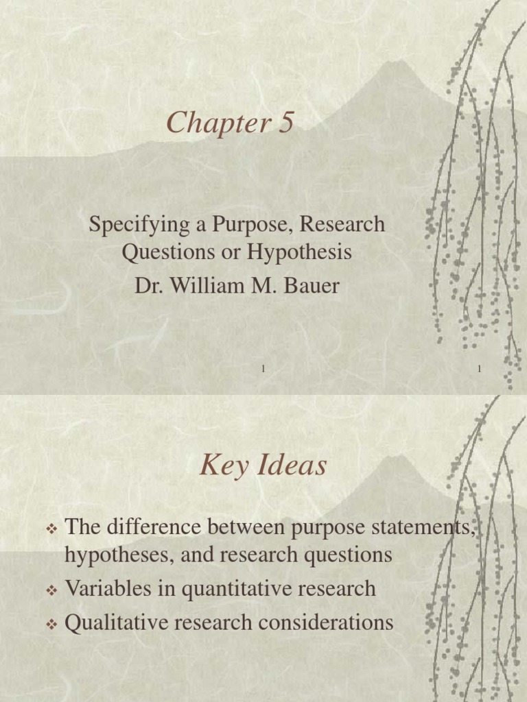 Specifying Research Direction Distinguishing Purpose Statements