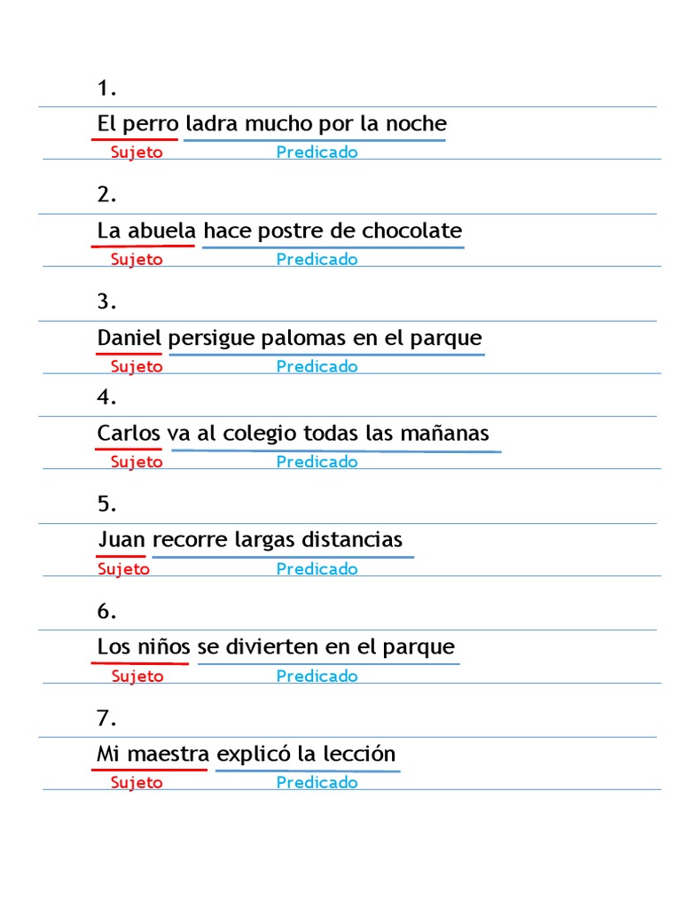 Oraciones Sujeto Y Predicado Y Sujeto Tácito Pdf