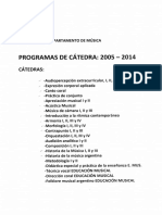 Programas de Cátedra 2005 A 2014 - IUPA - Departamento de Música