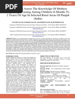 A Study To Assess The Knowledge of Mothers Regarding Weaning Among Children 6 Months To 2 Years of Age in Selected Rural Areas of Punjab India