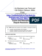 Test Bank for Business Law Texts and Cases 13th Edition Clarkson, Miller, Cross