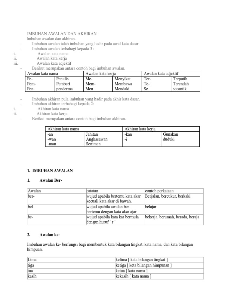 Imbuhan Awalan Dan Akhiran Pdf