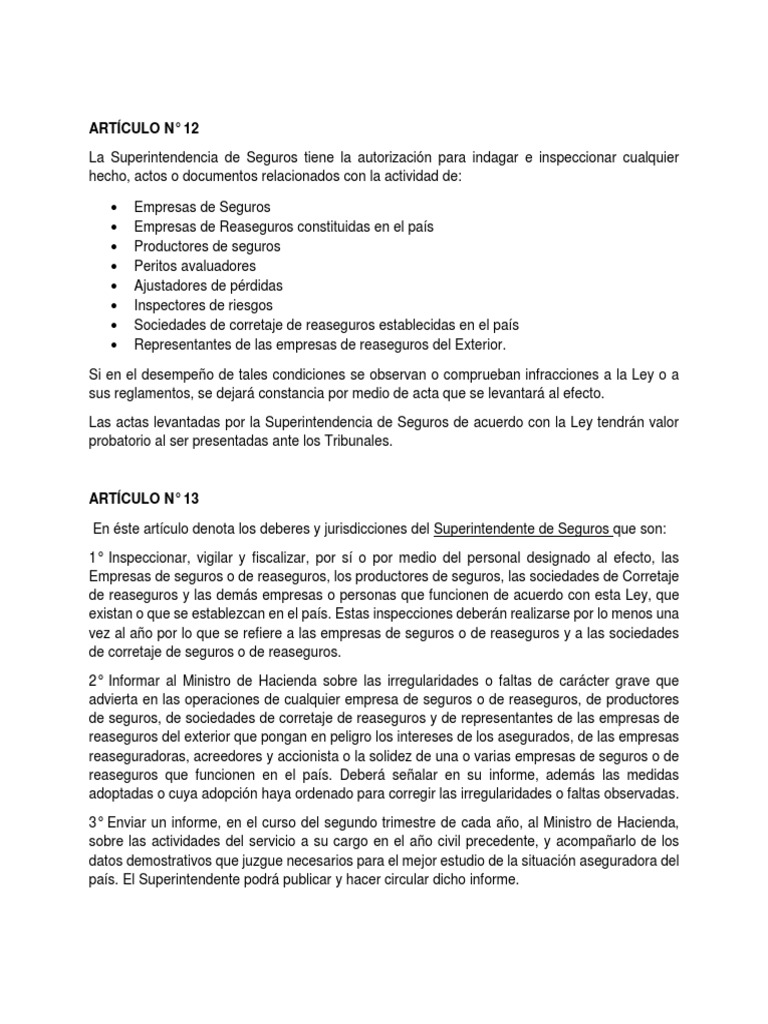 Analisis Art. Seguros y Reaseguros | PDF | Reaseguro | Seguro