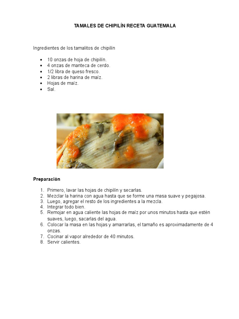Tamales De Chipilin Receta Guatemala Cocina Norteamericana Cocina Latinoamericana