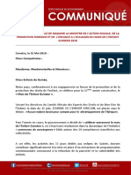 Declaration de Veille de Madame La Ministre de Laction Sociale de La Promotion Feminine Et de Lenfance a Loccasion Du Mois de Lenfant Guineen 2018