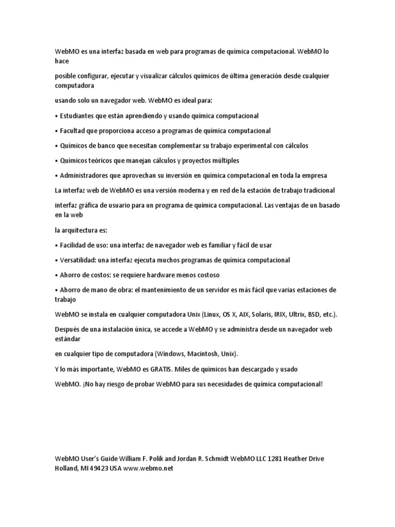 Interfaz WebMO para Química Computacional | PDF | Informática