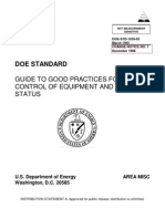 Doe Guide to Good Practices for Control of Equipment and System Status Doe-std-1039-93
