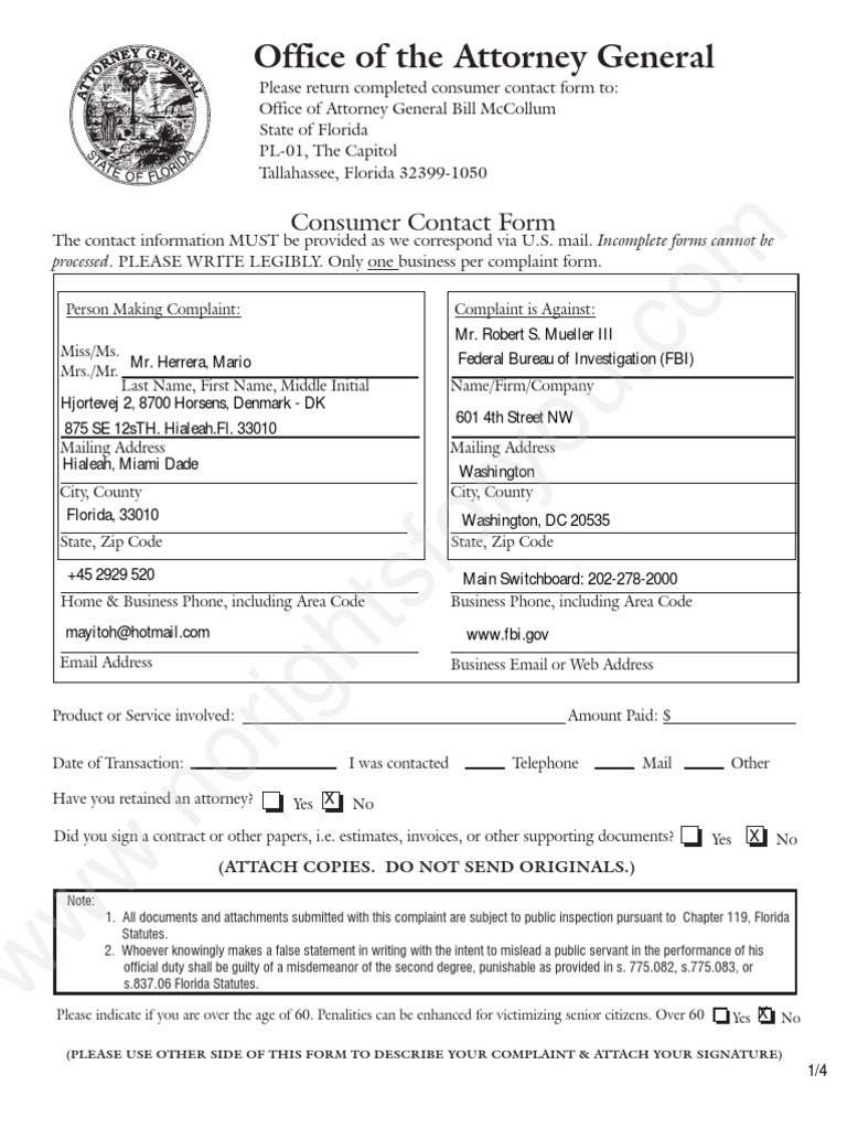 Indictment Against Robert S. Mueller III To USA Attorney General | PDF ...