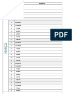 Calendário mensal com dias e datas