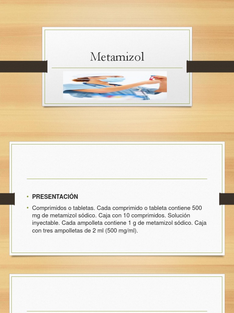 Metamizol: Presentación y Uso Médico | PDF | Salud y bienestar