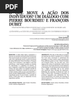 o Que Move a Ação Dos Indivíduos? Um Diálogo Com Pierre Bourdieu e François Dubet