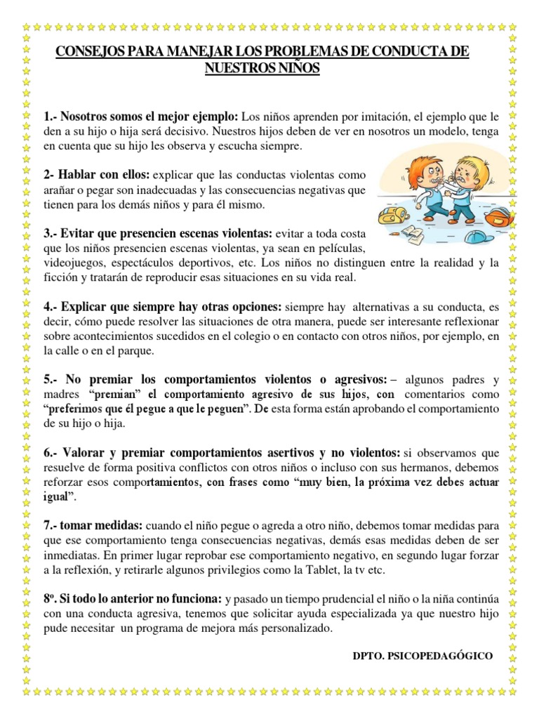 Consejos para manejar la agresividad infantil | PDF | Comportamiento ...