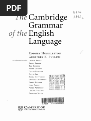 The Cambridge Grammar of The English Language PDF | PDF