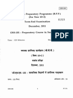 Bachelor's Preparatory Programme (B.P.P.) (For Non 10+2) Term-End Examination December, 2011 OSS-101: Preparatory Course in Social Sciences