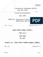 Bachelor's Preparatory Programme (B.P.P.) (For Non 10+2) Term-End Examination June, 2013 OMT-101: Preparatory Course in General Mathematics (Revised)