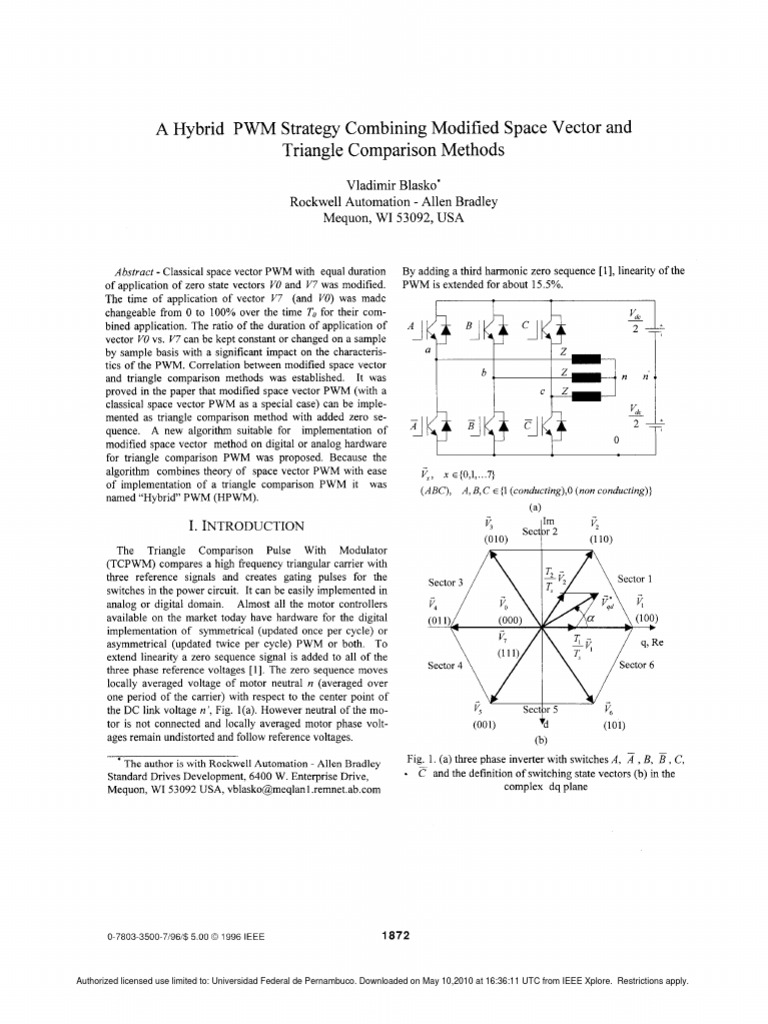 PWM Vetorial | PDF | Power Inverter | Vector Space