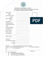 PE Part II Exam Application Form