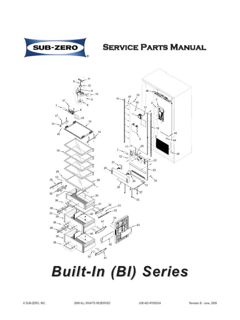 SubZero BI Parts Manual PDF Refrigerator Home Appliance