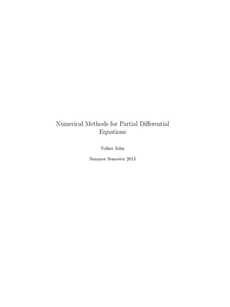 Numerical Methods For Partial Differential Equations Pdf Finite