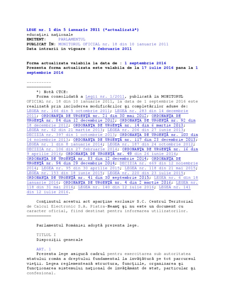 1 Legea 1 2011 Len Pdf