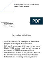 Parental Perception of The Impact of Television Advertisements On Children's Buying Behavior