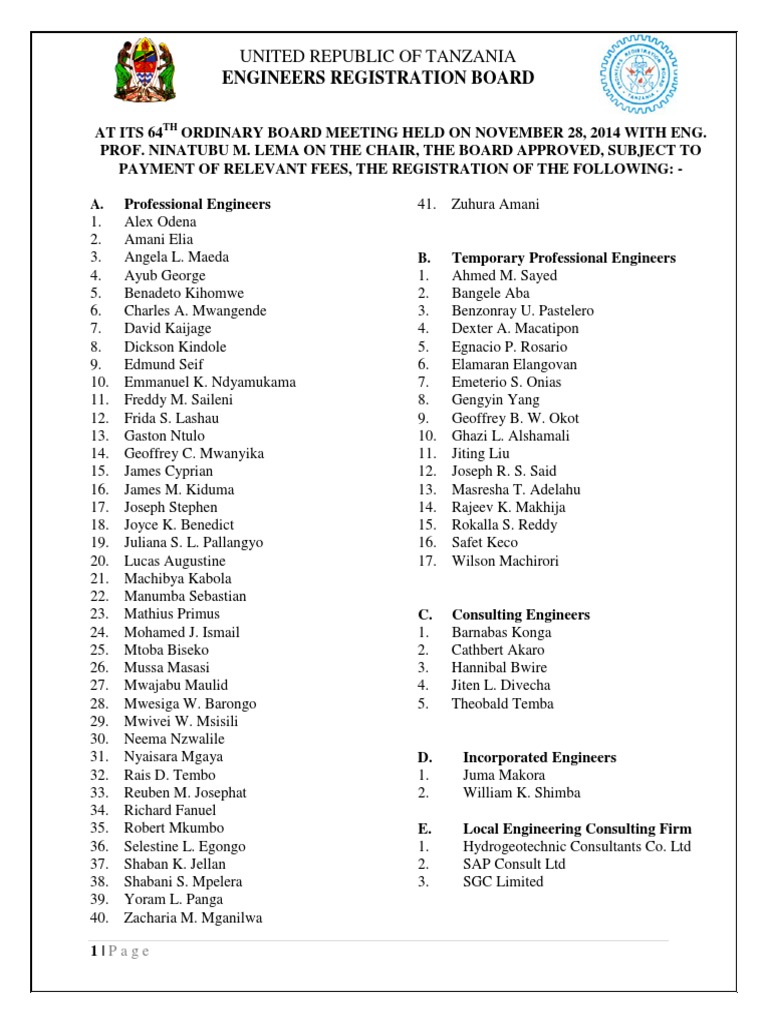 ERB Tanzania 64th Annual Meeting | PDF | Employment | Science