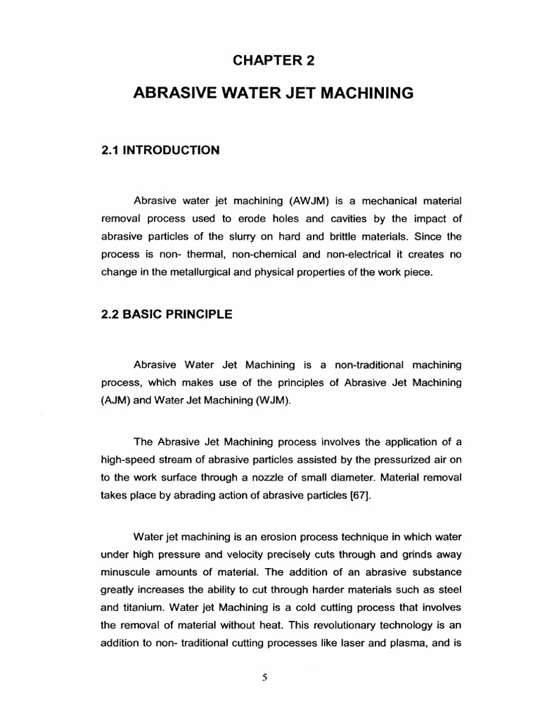 Abrasive Water Jet Machining PDF Fracture Machining