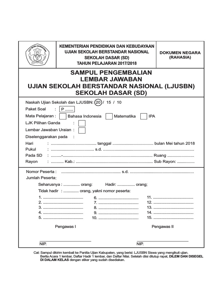  Cover  Amplop  Soal  Ujian  Sekolah  Doc  Dunia Sosial