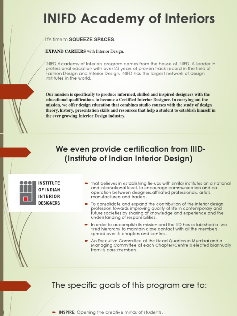 Inifd Academy Of Interiors Studio Design