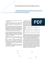 Solution Manual Health Care Economics 7th Edition by Paul J. Feldstein SLC1106