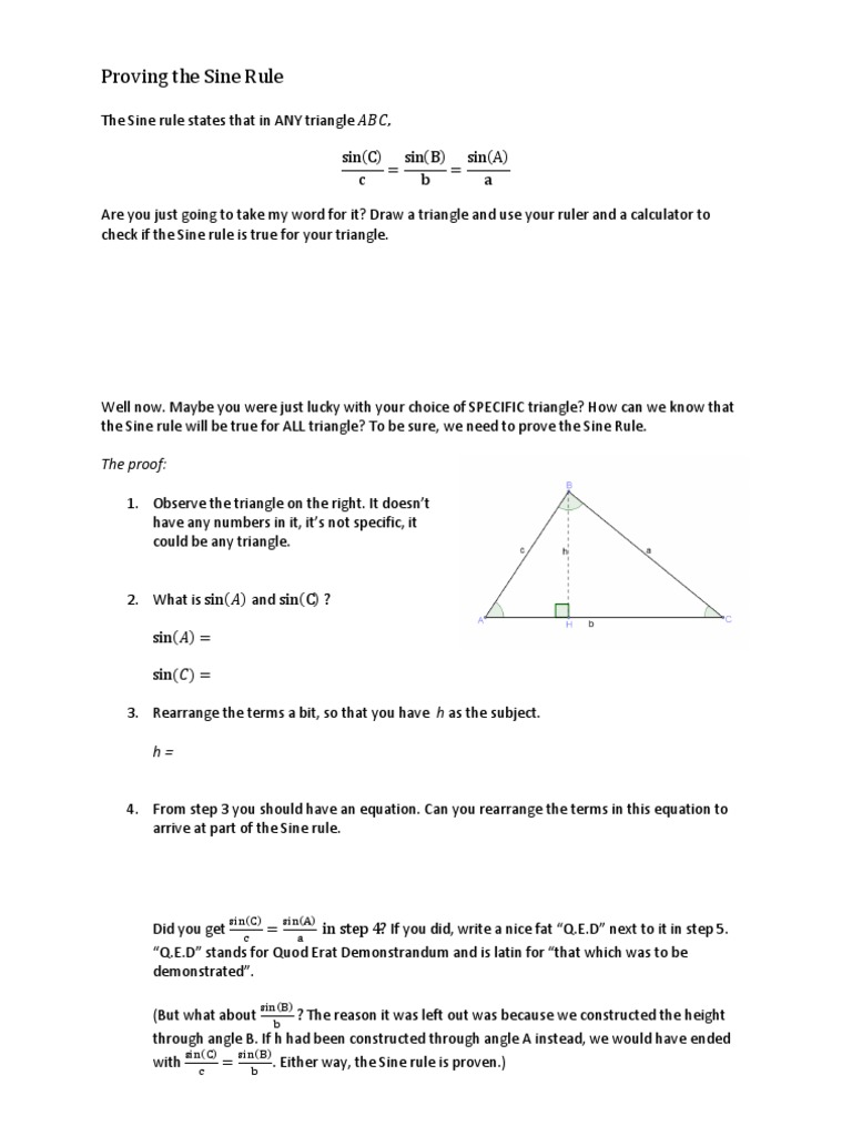 Proving the Sine and Cosine Rules | Trigonometric Functions | Triangle