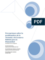 Percepciones Sobre La Problemática de La Vivienda y de La Marca Hph