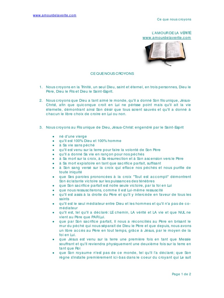 Ce Que Nous Croyons Pdf Saint Esprit Jésus