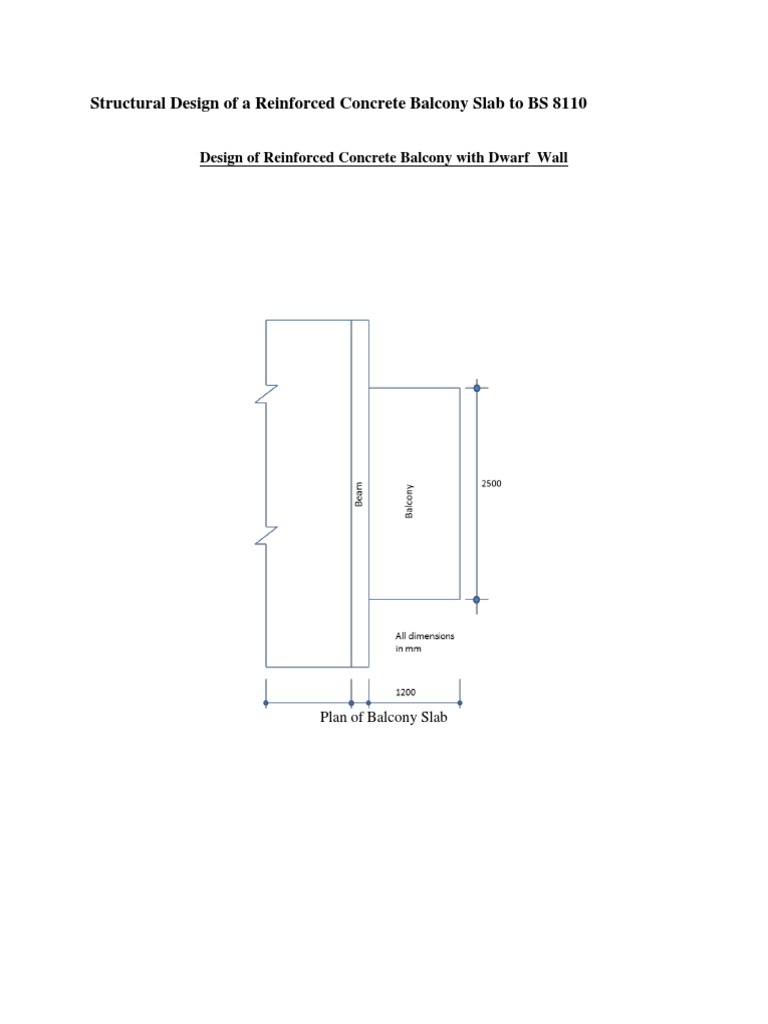 Balcony Slab To BS 8110 | PDF | Structural Load | Wall