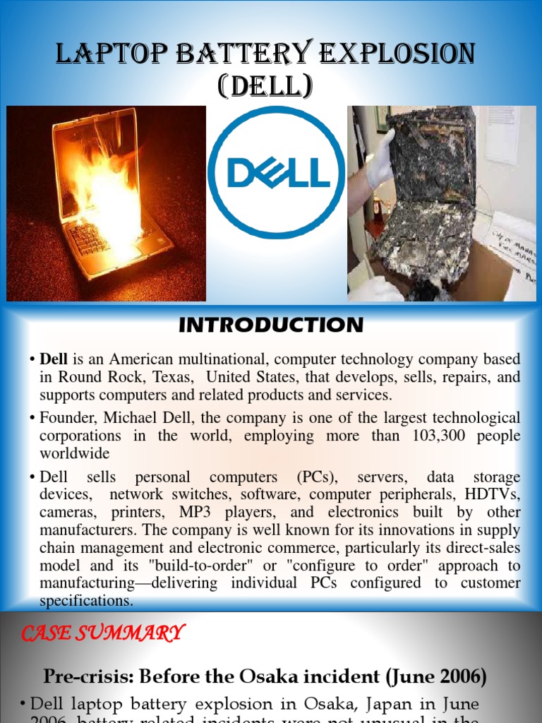 Laptop Battery Explosion PDF Dell Laptop