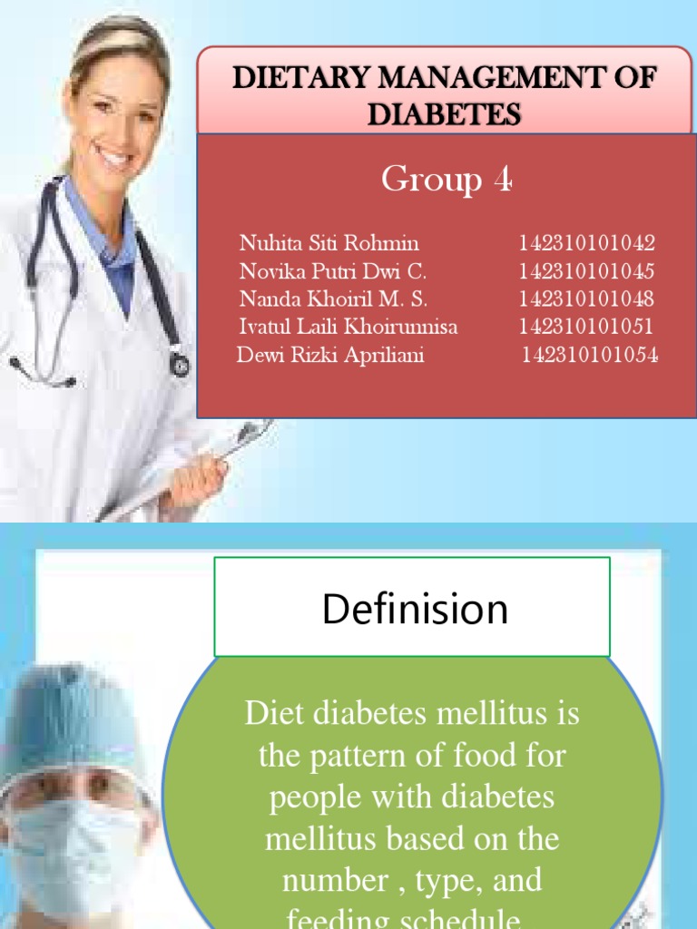 Dietary Management of Diabetes Kelompok 4 PDF Diabetic Diet