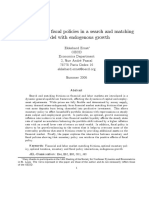 Monetary and Fiscal Policies in A Search and Matching Model With Endogenous Growth