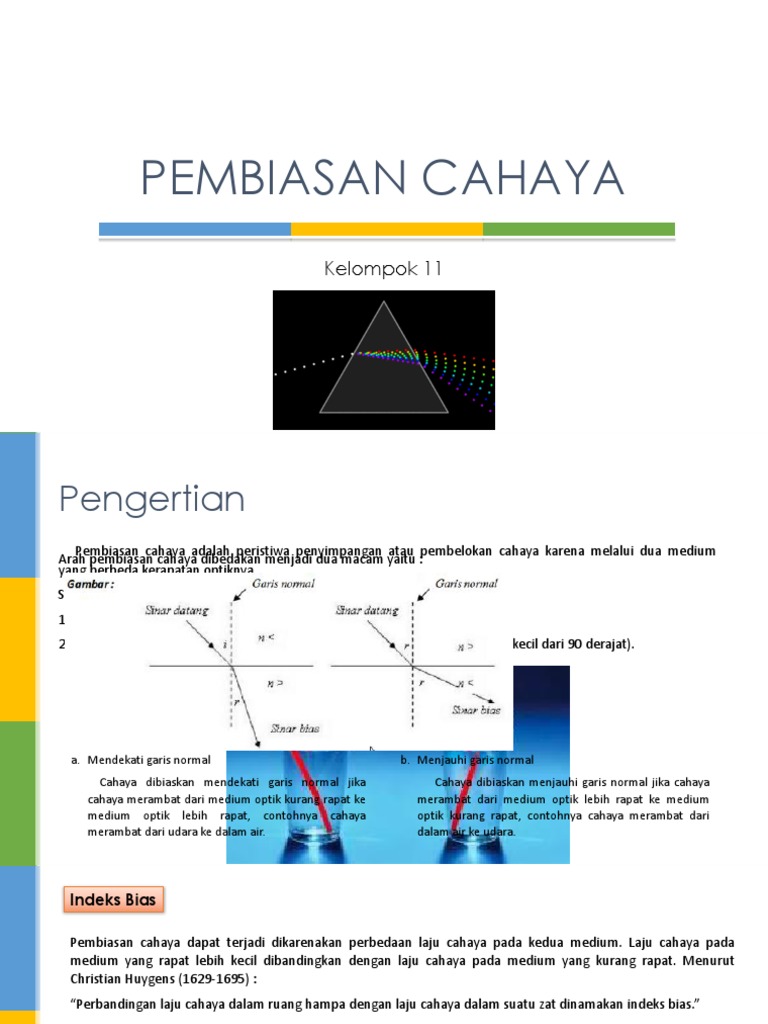 Kelompok 11 Pembiasan X Cahaya