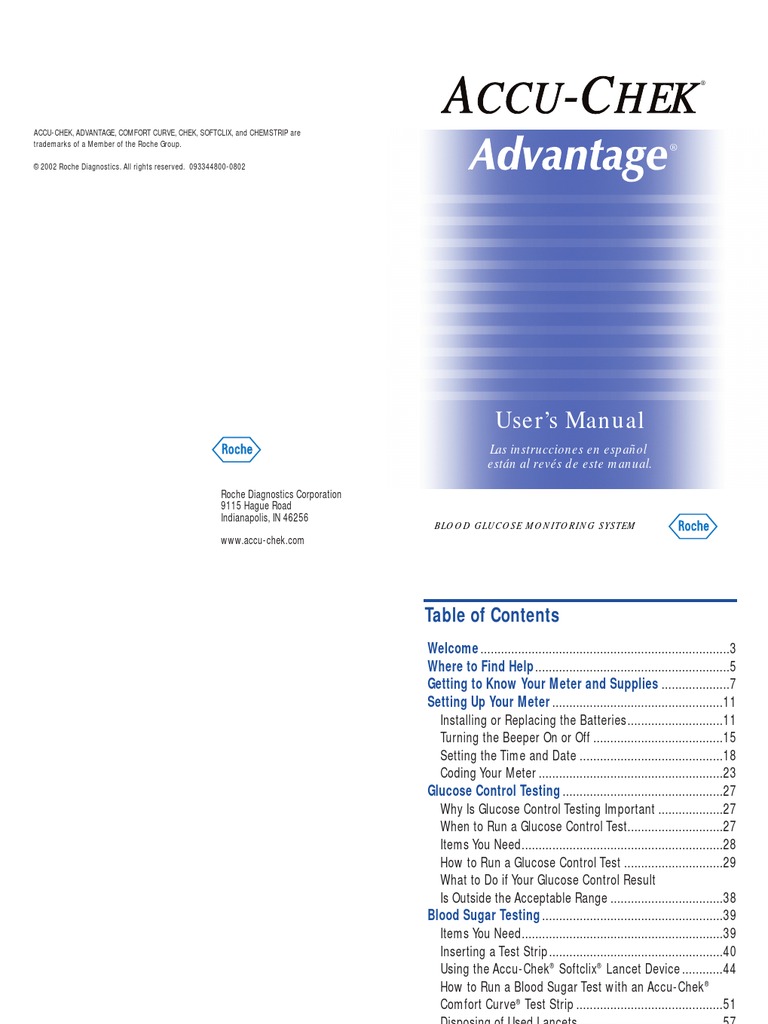 Accu Chek Advantage Users Manual | Technology