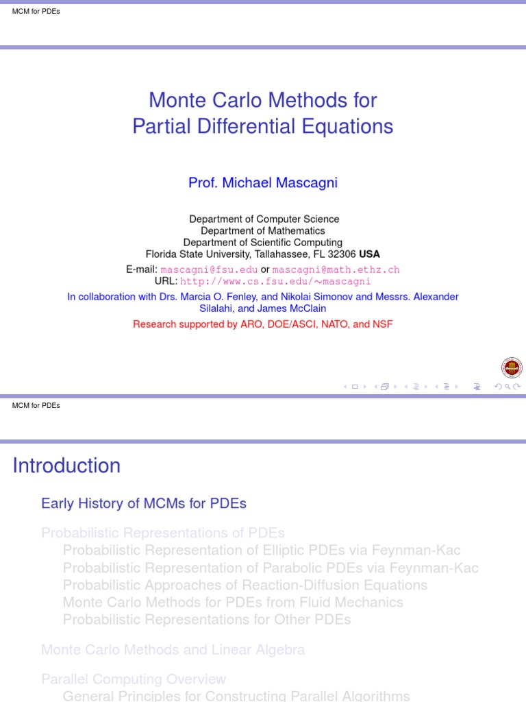 Monte Carlo Methods for PDEs Explained | PDF | Stochastic Differential ...