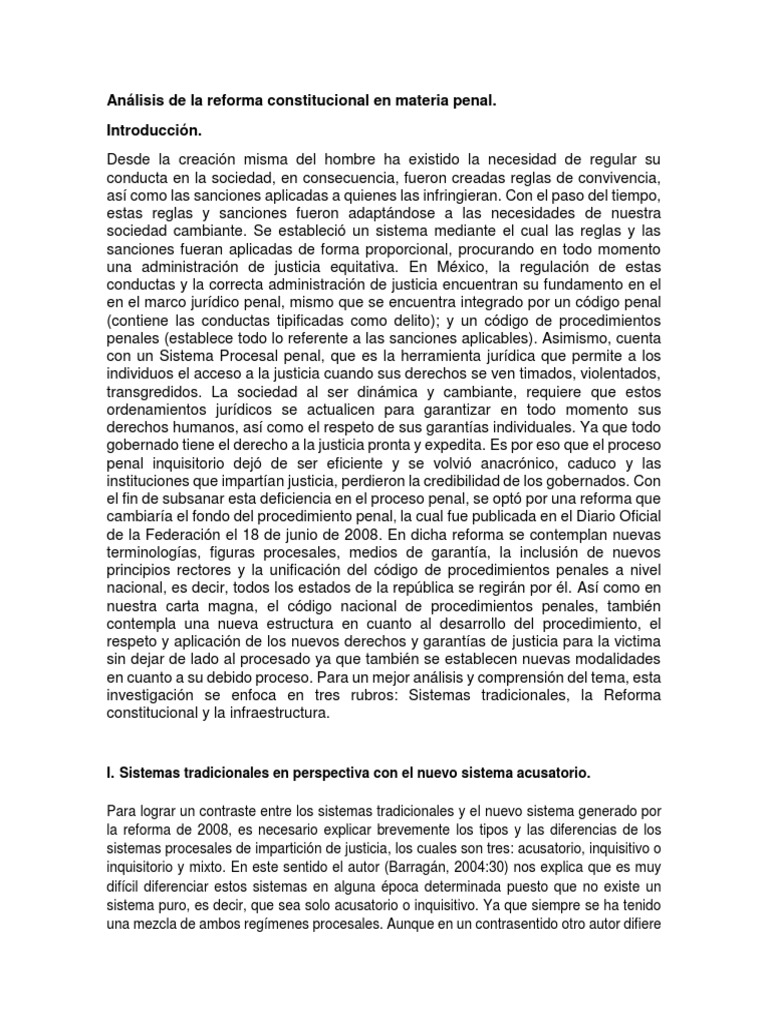 Reforma Penal en México: Análisis 2008 | PDF | Derecho penal ...
