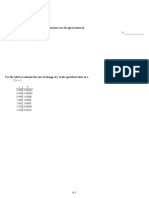 Practice Exam #1: 1) g (t) = 4 + tan t, - π 4, π 4 1)