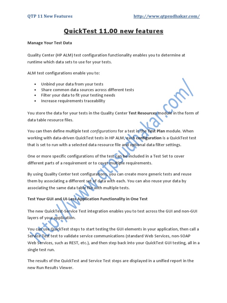 QTP 11 New Features | PDF | Computer Engineering | Information Technology