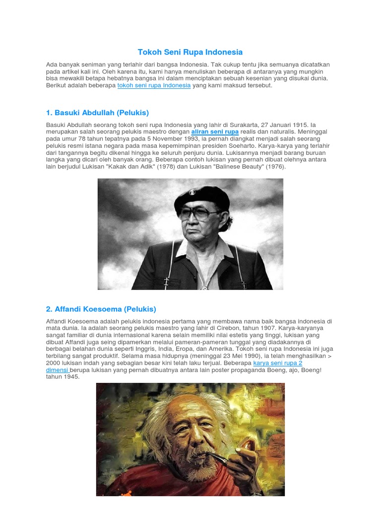 Biografi Tokoh Seni Rupa Indonesia